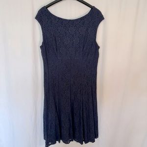 Lauren by Ralph Lauren Navy Blue Lace Dress